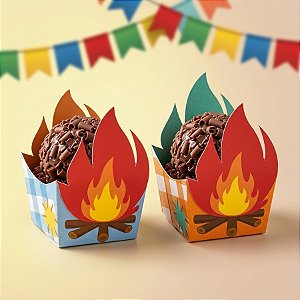 Forminha Cachepot - Fogueira Festa Junina Arraiá  - 24 unidades - Cromus - Rizzo