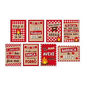 Cartaz Decorativo - Xadrez Junino - 8 unidades - Cromus - Rizzo