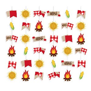 Cortina Decorativa - Xadrez Junino - 6 unidades - Cromus - Rizzo