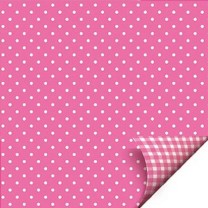 Folha para Ovos de Páscoa Double Face Poa Rosa Branco 69x89cm - 5 unidades - Cromus - Rizzo