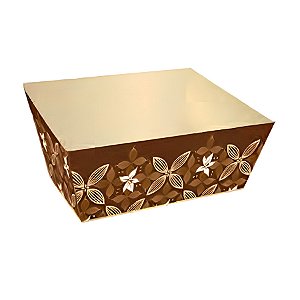Cesta de Cartão Trapezio - Cacau - 19x13x8cm - 1 unidade - Cromus - Rizzo