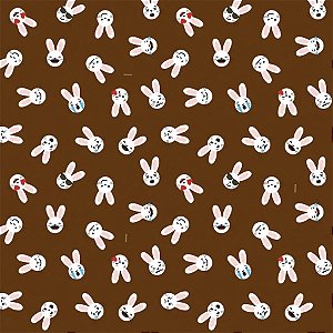 Folha para Ovos de Páscoa Metalizado Coelhinhos Marrom 69x89cm  - 5 unidades - Cromus - Rizzo