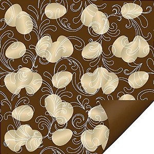 Folha para Ovos de Páscoa Double Face Ovos de Ouro Marrom 69x89cm  - 5 unidades - Cromus - Rizzo