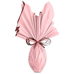 Folha para Ovos de Páscoa Double Face Acetinado Rosa Marrom 69x89cm  - 25 unidades - Cromus - Rizzo