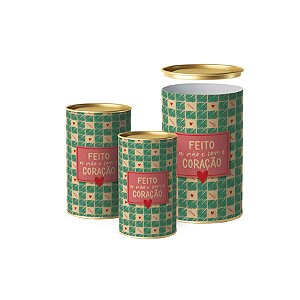 Lata para Ovo Rígida - Feito a Mão e com o Coração - Verde - 1 unidade - Cromus - Rizzo