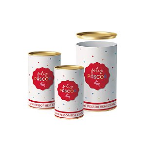 Lata para Ovo de Páscoa Rígida - Feeling Composê Branco - 1 unidade - Cromus - Rizzo