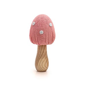 Cogumelo Decorativo - 16cm - Bege/Rosa  - 1 unidade - Cromus - Rizzo