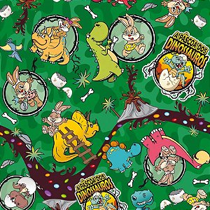 Folha para Ovos de Páscoa Dinossauros Verde 69x89cm - 25 unidades - Cromus - Rizzo