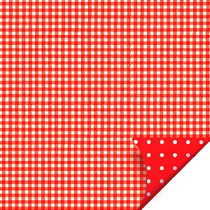 Folha para Ovos de Páscoa Double Face Xadrez Vermelho 69x89cm  - 5 unidades - Cromus - Rizzo