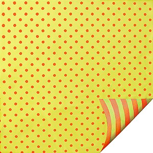 Folha para Ovos de Páscoa Double Face Poa Amarelo Laranja 69x89cm  - 25 unidades - Cromus - Rizzo