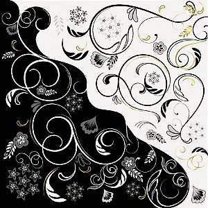 Saco Express 44x44cm para Ovos de 500g a 750g - India Preto e Branco - 5 unidades - Cromus - Rizzo