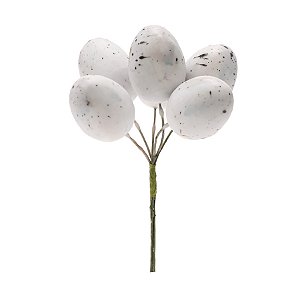 Pick Decorativo Ovos de Codorna de Páscoa Cinza - 8cm - 1 unidade - Cromus - Rizzo