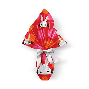 Saco Express 35x35cm para Ovos de 250g a 350g - Coelhinho Sai da Toca Rosa - 25 unidades - Cromus - Rizzo
