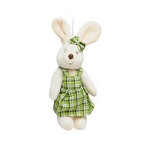Coelho Xadrez Verde para Pendurar 15cm - 1 unidade - Cromus - Rizzo