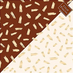Saco Express 49x49cm para Ovos de 150g a 1kg - Pinceladas Marrom com Marfim - 25 unidades - Cromus - Rizzo