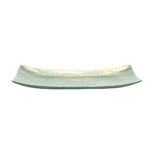 Prato Retangular Decorativo de Madeira - Verde/Ouro - 34cm - 1 unidade - Cromus - Rizzo