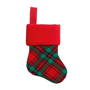Bota de Natal para Pendurar - Vermelho/Verde - 15cm - 1 unidade - Cromus - Rizzo