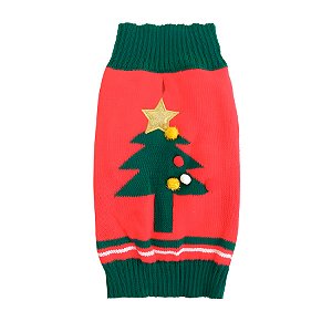 Roupa para Pet de Natal - Pinheiro Vermelho/Verde/Amarelo - 45cm - 1 unidade - Cromus - Rizzo