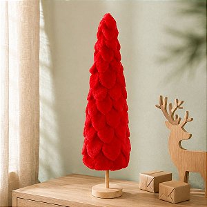 Topiaria de Natal Folhas - Vermelho - 50cm - 1 unidade - Cromus - Rizzo