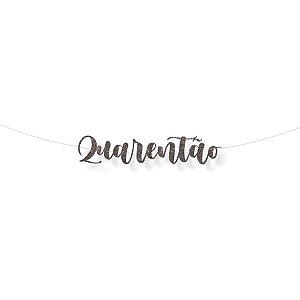 Faixa decorativa "Quarentao" Glitter Preto - 1 unidade - Cromus - Rizzo