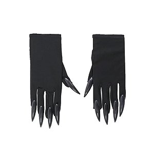 Luva Com Unha Postiça - Preto - Halloween - 1 unidade - Cromus - Rizzo