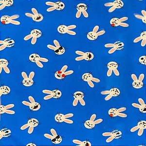 Folha para Ovos de Páscoa Metalizado Coelhinhos Azul 69x89cm - 5 unidades - Cromus - Rizzo