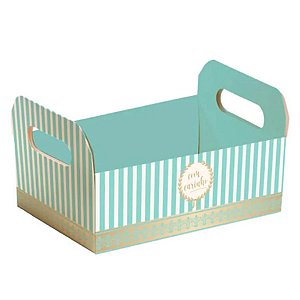 Caixote De Papel Cartão - Candy Acqua - 10 unidades - Cromus - Rizzo