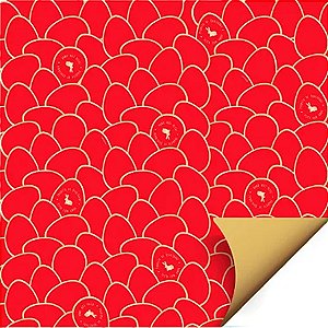 Folha para Ovos de Páscoa Double Face Astral Vermelho 69x89cm - 5 unidades - Cromus - Rizzo
