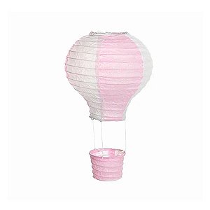 Lanterna de Papel Mini Balão Rosa e Branco - 1 unidade - Cromus - Rizzo