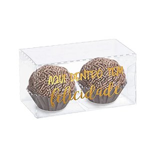 Caixa Clean 2 Doces com Frase Felicidade - 10 unidades - Cromus - Rizzo