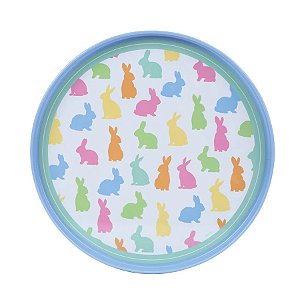 Bandeja Redonda - Collection Bliss Coelhos Coloridos - 1 unidade - Cromus Páscoa - Rizzo