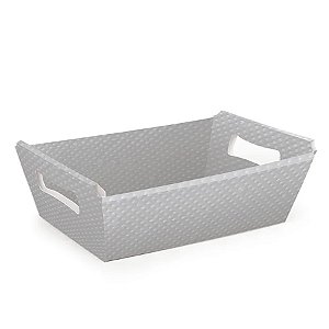 Cesta de Papel - 27 x 9,5 x 18,5 cm - Cristalino Prata - 1 unidade - Cromus - Rizzo