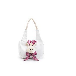 Bolsinha de Páscoa com Alça Decorada com Coelho Rosa - 1 unidade - Cromus -