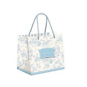 Sacola Premium Clássico Frânces Azul 22x16,5x20cm - 01 Unidade - Cromus - Rizzo