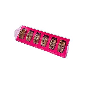 Caixa triângulo com berço para 6 macarons - Pink Fosco - Ref.C6MBTK - 3 unidades - San Felipo - Rizzo