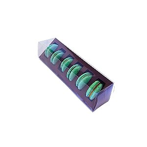 Caixa triângulo com berço para 6 macarons - Marrom Fosco - Ref.C6MBTFM - 3 unidades - San Felipo - Rizzo
