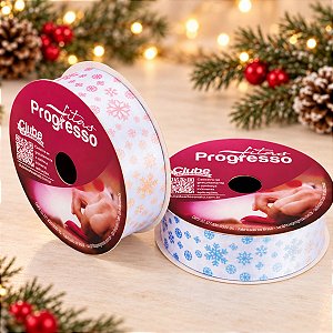 Fita de Cetim ECF003TR 15mm - Cor 061 - Flocos de Neve Degradê Candy - Rolo 10 metros - 1 unidade - Progresso - Rizzo