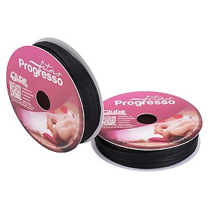 Fita Voal com Cetim Progresso 7mm nº1 - 10m Cor 219 Preto - 01 unidade