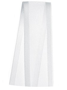 Fita Voal com Cetim Progresso 22mm nº5 - 10m Cor 201 Branco - 01 unidade