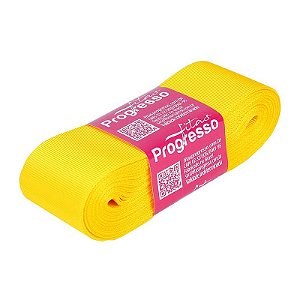 Fita Gorgurão Progresso 38mm nº9 - 10m Cor 763 Amarelo Gema - 01 unidade
