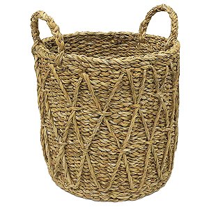 Cesta Decorativa Caubi de Seagrass com Alça - 36x36x30cm - 1 unidade - Rizzo