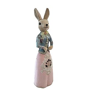 Coelho de Páscoa com Roupa Bordada - Linha Realeza Premium - 70cm - 1 unidade - Rizzo
