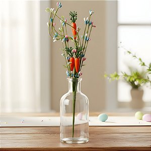 Enfeite Decorativo de Páscoa - Galho de Cenouras - Colorido - 37cm - 1 unidade - Rizzo