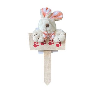 Mini Placa Patinhas Coelho de Páscoa com Laço laranja - 18cm - 1 unidade - Rizzo