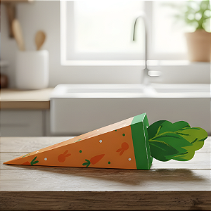 Caixa Cone Cenoura De Páscoa - Jump - M 6,5x6,5x26,5cm - 10 unidades - Cromus - Rizzo