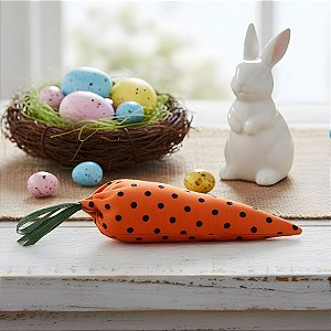 Enfeite Decorativo de Páscoa - Cenoura Laranja com Bolinhas - 13cm - 1 unidade - Cromus - Rizzo