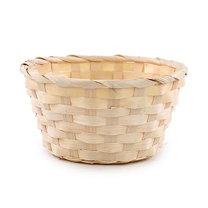 Cesta Decorativa de Bambu Redonda - 21cm - 1 unidade - Cromus - Rizzo
