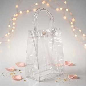 Sacola Transparente Botão - 20x10x30cm - 10 unidades - Rizzo