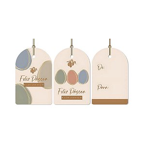 Tags de Páscoa - Tonal - 5x8cm - 12 unidades - Cromus - Rizzo