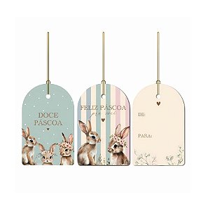 Tags de Páscoa - Doce Páscoa - 5x8cm - 12 unidades - Cromus - Rizzo